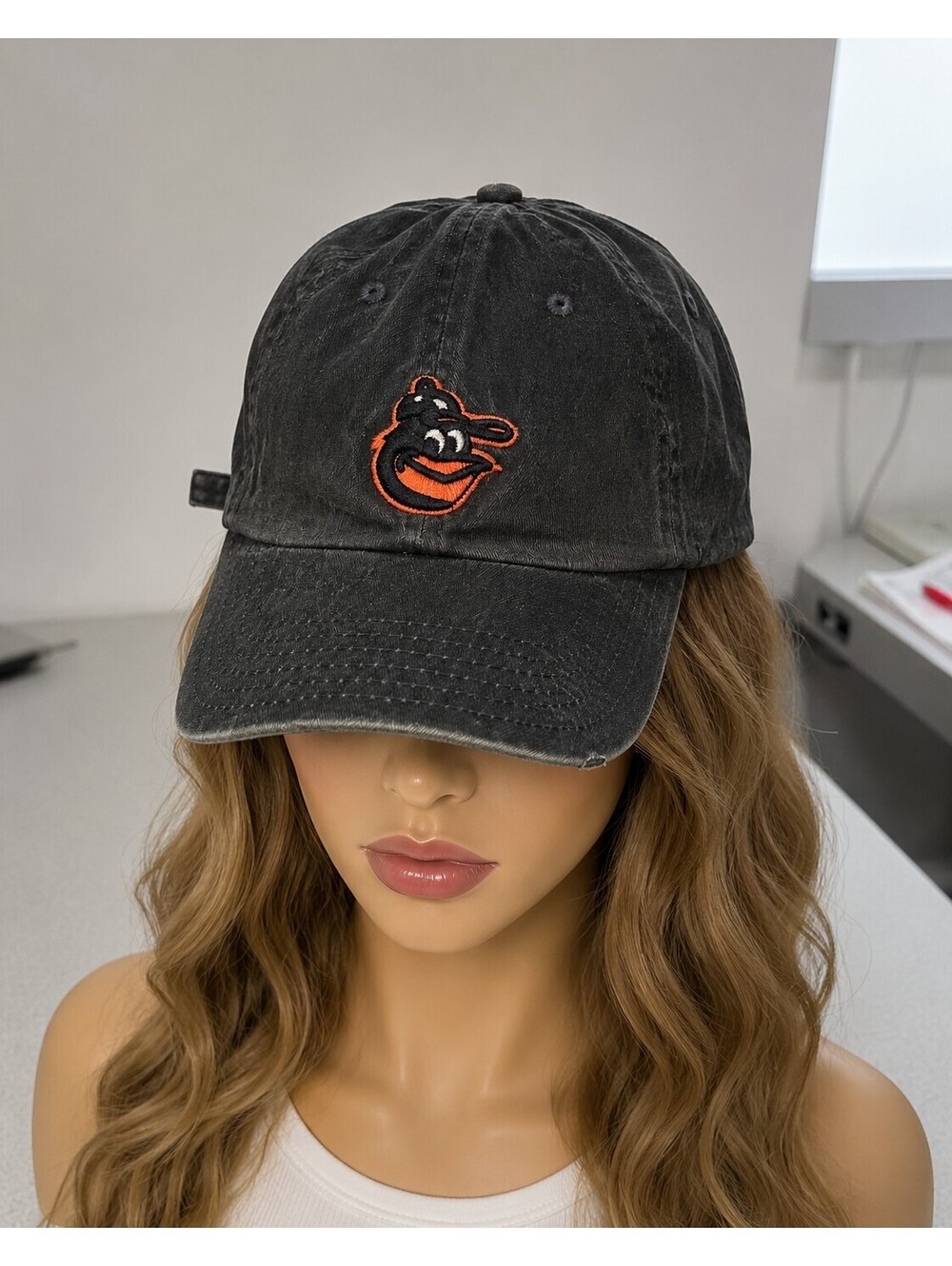 Baltimore Orioles MLB Black Distressed Dad Hat Baseball Cap Adjustable